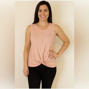 🌸 Banana Republic Blush Pink Twist Front Tank Top Sleeveless Casual Chic